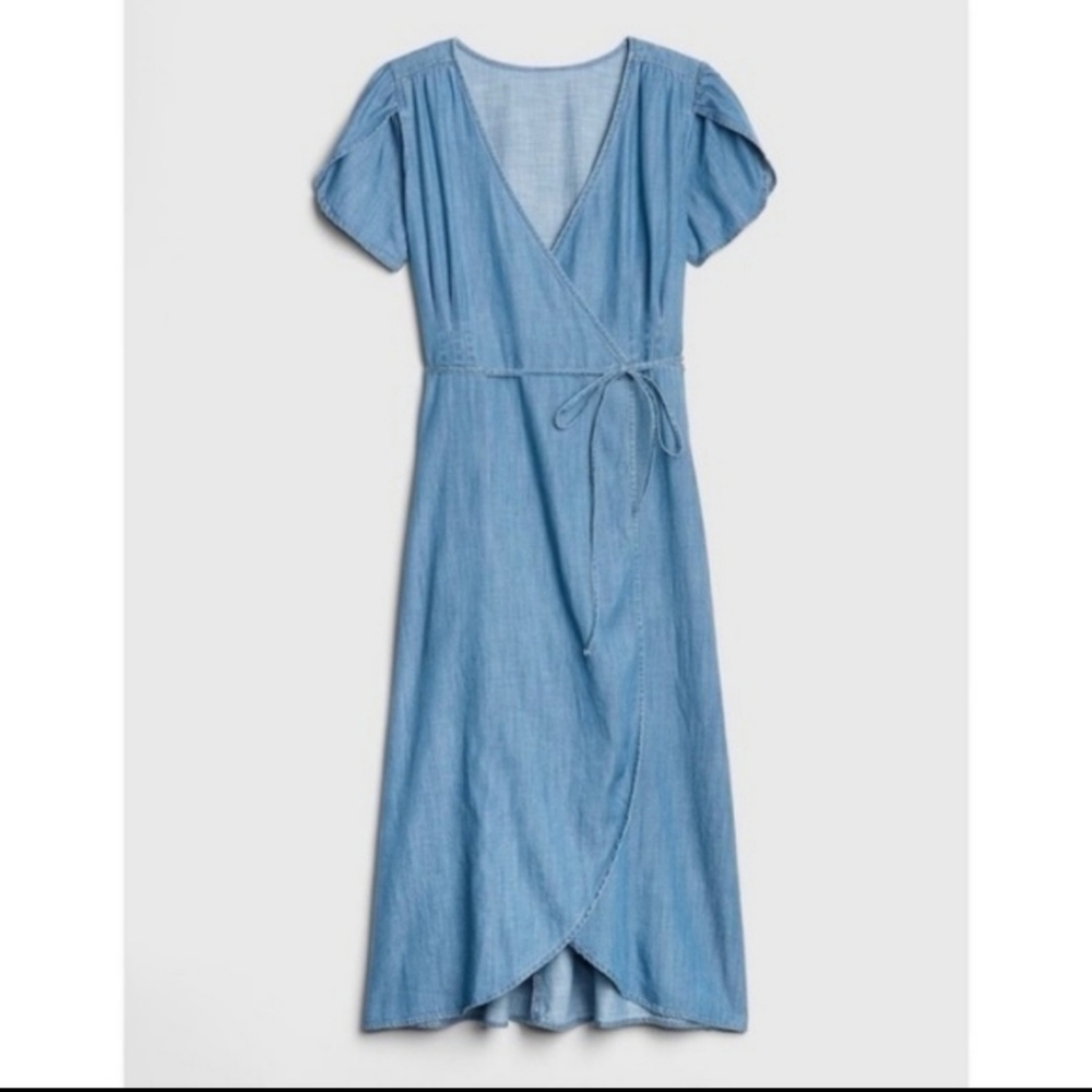 EUC Denim Wrap Dress (Gap)